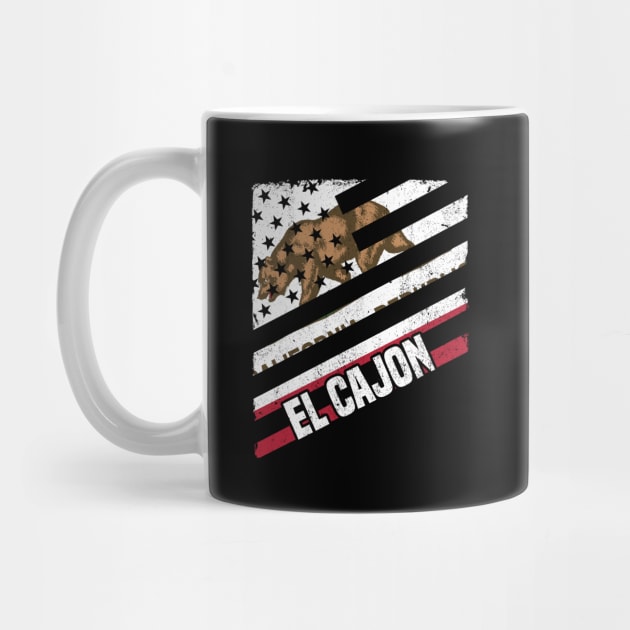 El Cajon California CA Group City Silhouette Flag by jkshirts